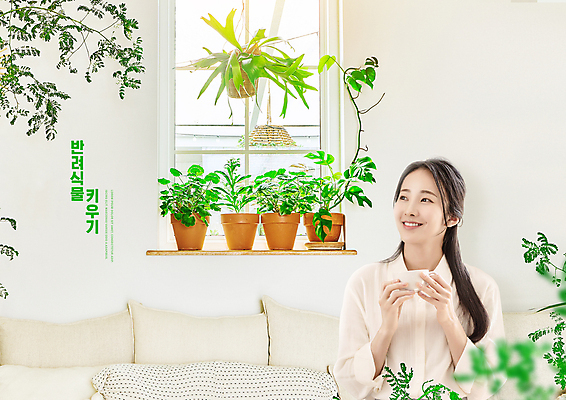 PSD 편집이미지 여자 화분 여유 창문 티타임 휴식 한명 웃음 들기 상반신 20대 성인 타이포그라피 소파 한국인 풀 찻잔 원예 힐링 의료성형뷰티 성인여자한명만 플랜테리어 홈가드닝 행잉플랜트 반려식물 이미지편집 식물 문자 1 감정 컨셉 의자 모션 잔 표정 사람 동양인 청년 취미 인테리어 여자한명만 성인여자만 파일형식