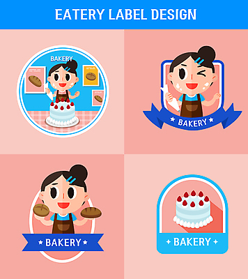 여자 리본 빵 분홍색 일러스트 윙크 들기 상반신 성인 세명 파란색 세트 라벨 케이크 앞치마 빵집 원형 바게트 제빵사 짤주머니 성인여자만 디저트카페 국내일러스트 AI파일 도형 직업 음식 컬러 모션 디저트 프레임 표정 사람 상점 카페 제빵도구 여자만 성인만 파일형식 벡터