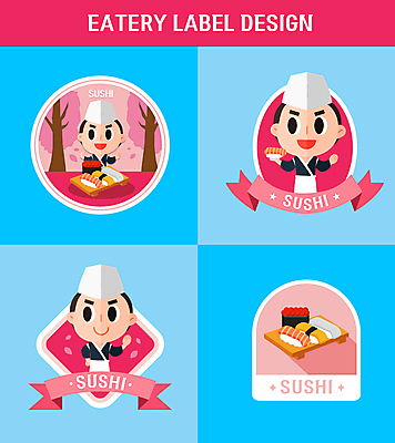 남자 리본 분홍색 허리손 하늘색 일러스트 들기 상반신 성인 세명 세트 라벨 주먹 초밥 벚꽃 원형 벚나무 마름모 계란초밥 군함말이초밥 연어초밥 일식요리사 일식집 초밥전문점 일본음식 성인남자만 국내일러스트 AI파일 도형 나무 꽃 음식 컬러 포즈 모션 프레임 사람 파란색 식당 요리사 연어 남자만 성인만 파일형식 벡터