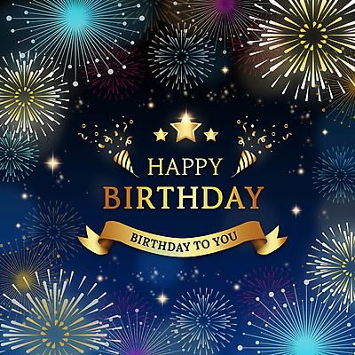 별 리본 일러스트 밤하늘 프레임 폭죽 불꽃놀이 타이포그라피 사람없음 빛 생일 화려 남색 생일축하 프레임일러스트 해피버스데이 국내일러스트 AI파일 자연요소 문자 기념일 컬러 컨셉 놀이 하늘 축하 야간 파일형식 벡터