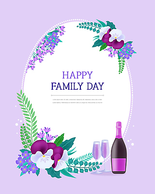 일러스트 봄꽃 사람없음 보라색 봄 풀 샴페인 샴페인잔 가정의달 원형프레임 팬지 샴페인병 프레임일러스트 가정의날 국내일러스트 AI파일 식물 계절 기념일 꽃 컬러 술잔 술병 프레임 주류 원형 5월 파일형식 벡터