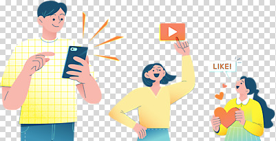 편집 편집이미지 응시 여자 남자 행복 허리손 들기 누끼 이벤트 상반신 성인 세명 스마트폰 터치 올려보기 하트 가리킴 재생 동영상 공유 PNG 소셜네트워크 성인만 편집소스 모양 시선 감정 포즈 모션 사람 손짓 핸드폰 스마트기기 파일형식