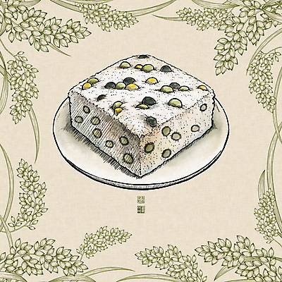 PSD 한국전통 접시 잎 일러스트 콩 프레임 사람없음 초록색 도장 전통음식 벼 이삭 낙관 백설기 보테니컬아트 국내일러스트 식물 전통 식기 음식 컬러 곡류 떡 한국 파일형식