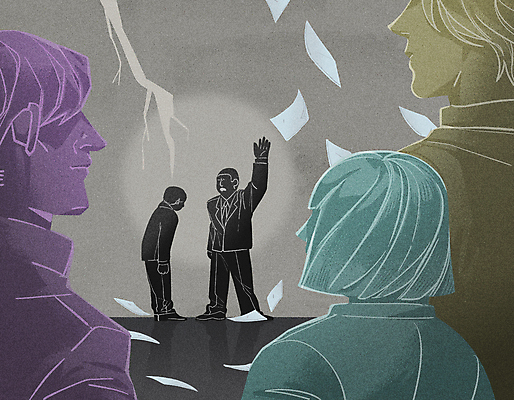 전신 PSD 여자 남자 일러스트 회사 여러명 성인 회색 직장인 비즈니스맨 비즈니스우먼 던지기 균열 구경 문서 웅크림 무시 성인만 갑질 직장내괴롭힘 흩날리기 국내일러스트 직업 컬러 다수 비즈니스 모션 사람 사회이슈 파일형식