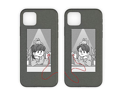 PSD 식물 커플 여자 남자 두마리 일러스트 조명 상반신 성인 두명 고양이 턱괴기 회색 연결 만화 창가 카툰스타일 붉은실 성인만 스마트폰케이스 국내일러스트 컬러 2 창문 포유류 관계 모션 사람 스마트폰 반려동물 파일형식