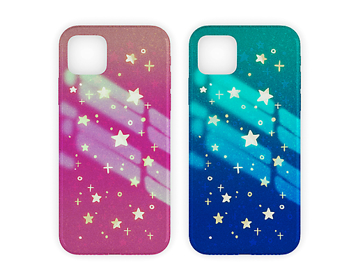 PSD 별 분홍색 일러스트 사람없음 파란색 빛 반짝임 우주 창가 스마트폰케이스 국내일러스트 자연요소 컬러 창문 모션 스마트폰 파일형식