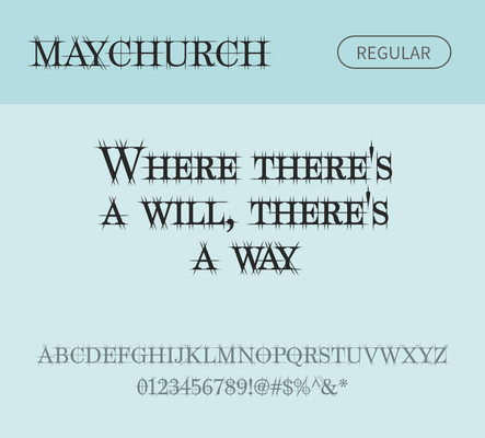 알파벳 영어 폰트 사람없음 OTF 레귤러체 낱개폰트 설치폰트 디자인서체 영문폰트 Maychurch_서체 Typodermic_서체 문자 파일형식