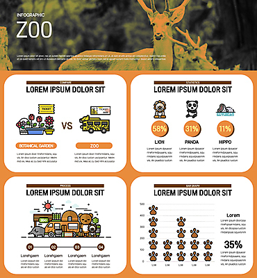 꽃 화분 여러마리 일러스트 곰 그래프 사슴 코끼리 버스 동물원 사람없음 주황색 인포그래픽 티켓 사자 판다 발자국 사파리 식물원 하마 국내일러스트 AI파일 식물 동물 육상교통 컬러 다수 포유류 자국 대중교통 파일형식 벡터