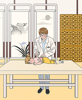 전신 PSD 여자 남자 어린이 엎드리기 일러스트 서기 소녀 성인 두명 눕기 진료 한의학 한의원 한의사 침술 가림막 간이침대 약재서랍 한약장 안경낌 어린이병원 국내일러스트 안경 의학 모션 병원 사람 의사 침대 서랍장 파일형식