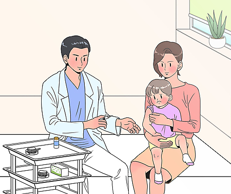 전신 PSD 여자 남자 화분 어린이 일러스트 안기 주사기 앉기 소년 상반신 성인 세명 수레 진료 찡그림 무서움 소아과 소아과의사 예방주사 어린이병원 국내일러스트 모자관계 감정 아들 의학 가족 의료기기 모션 엄마 표정 병원 사람 카트 의사 예방 파일형식