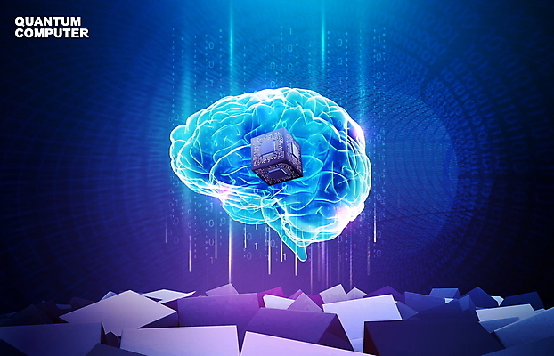 PSD 편집이미지 미래 첨단산업 사람없음 파란색 스마트 큐브 뇌 정사각형 하이테크 반도체 홀로그램 양자컴퓨터 AI_인공지능 이미지편집 도형 산업 컬러 컨셉 기술 컴퓨터 파일형식