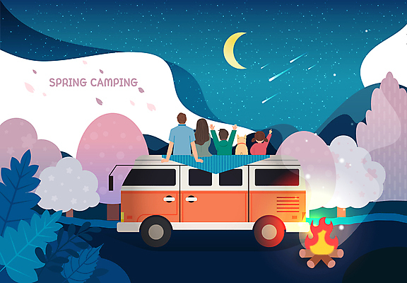 한마리 여자 남자 행복 반려견 여유 어린이 야경 일러스트 가족 밤하늘 휴가 휴식 함께함 앉기 소녀 소년 여러명 상반신 성인 봄 만세 캠핑 벚꽃 가리킴 풀 벚나무 강아지 야간 초승달 유성 모닥불 캠핑장 구경 힐링 감성 캠핑카 봄소풍 봄여행 국내일러스트 AI파일 자연요소 나무 식물 1 계절 꽃 감정 여행 다수 컨셉 관계 모션 자동차 하늘 불 레저 사람 손짓 반려동물 소풍 달 개 파일형식 벡터 풍경_경치