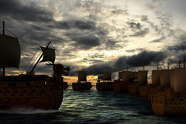 PSD 구름 편집 편집이미지 바다 하늘 사람없음 3D 디지털합성 거북선 여러척 충무공 편집소스 호국보훈의달 판옥선 이미지편집 편집3D 자연요소 다수 6월 군함 파일형식