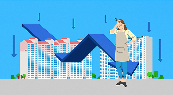 전신 여자 화살표 허리손 일러스트 부동산 아파트 한명 서기 성인 파란색 눈감음 슬픔 좌절 하락 주부 집값 곤란 집값인하 집값하락 성인여자한명만 떡락 국내일러스트 AI파일 1 감정 컬러 포즈 컨셉 모션 주택 사람 재산 신조어 인하 여자한명만 성인여자만 파일형식 벡터