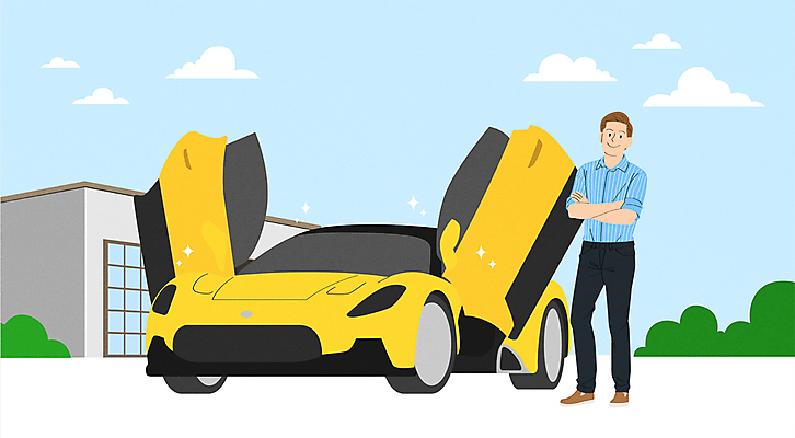 전신 구름 남자 행복 한대 일러스트 자동차 한명 서기 성인 건물 팔짱 기쁨 구매 성인남자한명만 국내일러스트 AI파일 자연요소 1 건축물 감정 육상교통 모션 사람 쇼핑 남자한명만 성인남자만 파일형식 벡터