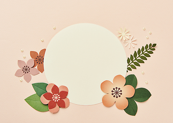포토 JPG 스튜디오촬영 종이 잎 실내 사람없음 하이앵글 페이퍼아트 구슬 오브젝트 진주 원형프레임 종이꽃 카피스페이스 분홍색배경 국내포토 식물 꽃 뷰포인트 분홍색 백그라운드 프레임 내부 공백 원형 보석 파일형식