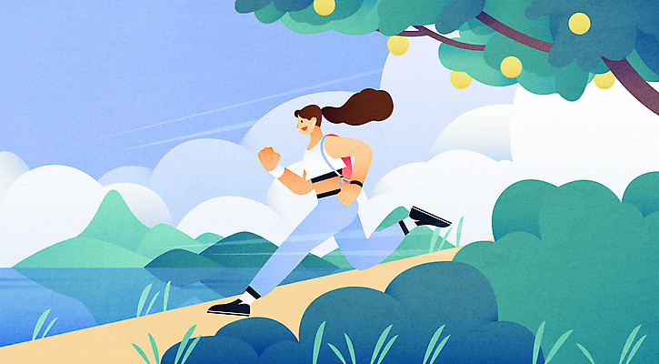 전신 나무 구름 여자 열매 호수 여행 일러스트 자연 휴가 산 한명 성인 취미 달리기 운동 산길 성인여자한명만 산악달리기 국내일러스트 AI파일 자연요소 식물 1 길 모션 건강 사람 트래킹 생태계 여자한명만 성인여자만 파일형식 벡터
