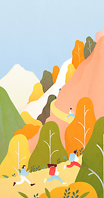 전신 나무 여자 남자 단풍 일러스트 자연 휴가 산 여러명 성인 취미 달리기 운동 등산 가을 산길 성인만 산악달리기 국내일러스트 AI파일 식물 계절 길 다수 잎 모션 건강 사람 트래킹 생태계 파일형식 벡터