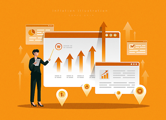 전신 여자 화살표 일러스트 그래프 한명 서기 들기 정장 성인 경제 태블릿 주황색 비즈니스우먼 발표 막대기 상승 인터넷창 폭등 얼굴없음 성인여자한명만 인플레이션 국내일러스트 AI파일 1 옷 컬러 컨셉 인터넷 비즈니스 모션 사람 전자제품 스마트기기 직장인 여자한명만 성인여자만 파일형식 벡터