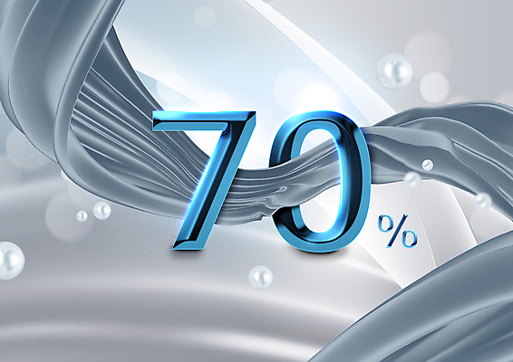 PSD 편집이미지 타이포그라피 사람없음 숫자 세일 회색 주름 퍼센트 실크 천 진주 통과 빛망울 70% 이미지편집 문자 컬러 빛 직물 특수기호 보석 파일형식