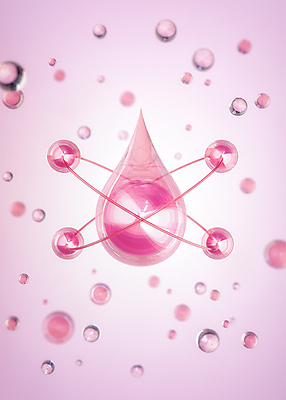PSD 편집 편집이미지 분홍색 사람없음 뷰티 3D 물방울 원형 디지털합성 피부관리 스킨케어 안티에이징 원자구조 콜라겐 편집소스 이미지편집 편집3D 도형 컬러 원자 단백질 파일형식
