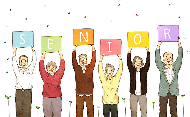 PSD 여자 할아버지 노년 남자 행복 할머니 일러스트 들기 여러명 상반신 새싹 팻말 노인복지 꽃가루 실버취업 고령화 노인만 국내일러스트 식물 감정 다수 모션 프레임 사람 성인 구직 가루 사회이슈 복지 성인만 파일형식