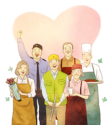 PSD 모자 접시 여자 할아버지 노년 남자 행복 할머니 커피 꽃다발 일러스트 집게 요리사모자 요리 들기 여러명 상반신 요리사 파이팅 앞치마 머그컵 하트 조끼 꽃집 노인복지 실버취업 아르바이트 경비원 고령화 노인만 공공근로 국내일러스트 모양 직업 모자_잡화 식기 잡화 꽃 감정 음료 다수 모션 사람 성인 컵 상점 외투 구직 사회이슈 복지 정부정책 성인만 파일형식