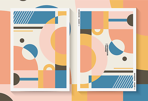 선 분홍색 백그라운드 일러스트 추상 사람없음 그래픽 파란색 사각형 봄 원형 기하학 파스텔톤 지오메트릭 국내일러스트 AI파일 도형 계절 컬러 무늬 파일형식 벡터