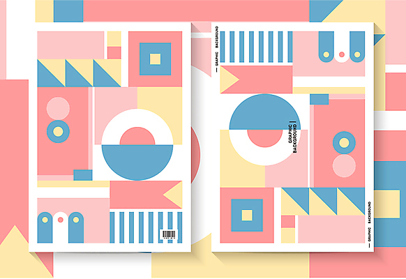 분홍색 백그라운드 일러스트 추상 사람없음 그래픽 봄 원형 바코드 기하학 파스텔톤 지오메트릭 국내일러스트 AI파일 도형 계절 컬러 무늬 파일형식 벡터