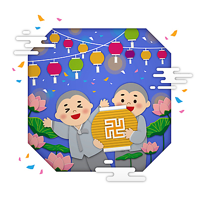 남자 어린이 일러스트 팔벌리기 연꽃 웃음 들기 소년 상반신 두명 파란색 부처님오신날 동자승 연등 꽃가루 승복 팔각형 소년만 국내일러스트 AI파일 도형 기념일 꽃 컬러 모션 표정 사람 등불 가루 승려 불교용품 남자만 어린이만 파일형식 벡터