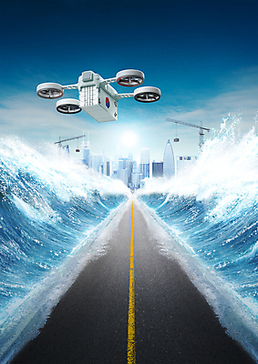 PSD 구름 편집이미지 도로 파도 바다 사람없음 건물 파란색 도시 컨테이너 타워크레인 혁명 기술혁신 드론 이미지편집 자연요소 건축물 산업 길 컬러 컨셉 교통시설 기중기 파일형식