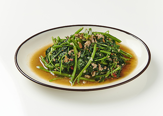 포토 JPG 그릇 실내 사람없음 흰배경 동남아음식 태국음식 로컬푸드 모닝글로리볶음 국내포토 식기 음식 백그라운드 내부 농산물 흰색 동양음식 파일형식