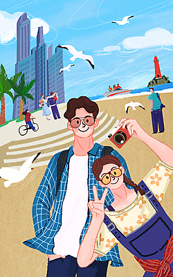 전신 PSD 구름 부부 여자 남자 하늘색 일러스트 갈매기 등대 서기 들기 빌딩 여러명 상반신 성인 건물 선글라스 야자수 여행객 카메라 자전거 사진촬영 도시 보트 주머니손 브이 부산 국내여행 해운대 성인만 국내일러스트 자연요소 나무 건축물 커플 안경 여행 다수 배_교통 모션 조류 한국 사람 손짓 파란색 전자제품 바이크 촬영 파일형식