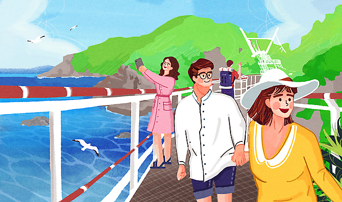 전신 PSD 모자 부부 여자 남자 일러스트 갈매기 산 서기 들기 여러명 상반신 성인 스마트폰 손잡기 사진촬영 바위 부산 구름다리 국내여행 성인만 국내일러스트 커플 잡화 여행 다수 모션 조류 한국 사람 핸드폰 스마트기기 촬영 돌_바위 다리_건축물 파일형식