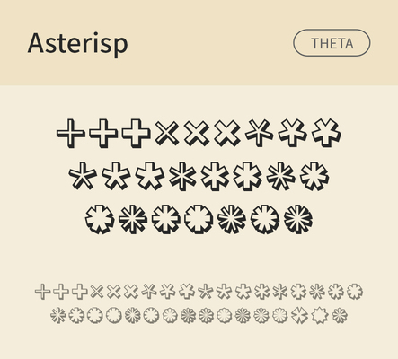 알파벳 영어 폰트 사람없음 OTF 낱개폰트 설치폰트 디자인서체 영문폰트 딩벳 Typodermic_서체 Asterisp_서체 AsterispTheta_서체 문자 파일형식