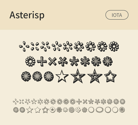 알파벳 영어 폰트 사람없음 OTF 낱개폰트 설치폰트 디자인서체 영문폰트 딩벳 Typodermic_서체 Asterisp_서체 AsterispIota_서체 문자 파일형식