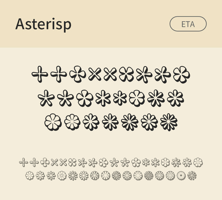 알파벳 영어 폰트 사람없음 OTF 낱개폰트 설치폰트 디자인서체 영문폰트 딩벳 Typodermic_서체 Asterisp_서체 AsterispEta_서체 문자 파일형식