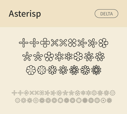 알파벳 영어 폰트 사람없음 OTF 낱개폰트 설치폰트 디자인서체 영문폰트 딩벳 Typodermic_서체 Asterisp_서체 AsterispDelta_서체 문자 파일형식