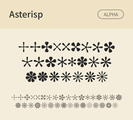 알파벳 영어 폰트 사람없음 OTF 낱개폰트 설치폰트 디자인서체 영문폰트 딩벳 Typodermic_서체 Asterisp_서체 AsterispAlpha_서체 문자 파일형식