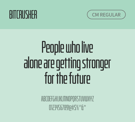 알파벳 영어 폰트 사람없음 OTF 레귤러체 낱개폰트 설치폰트 디자인서체 영문폰트 Typodermic_서체 Bitcrusher_서체 문자 파일형식