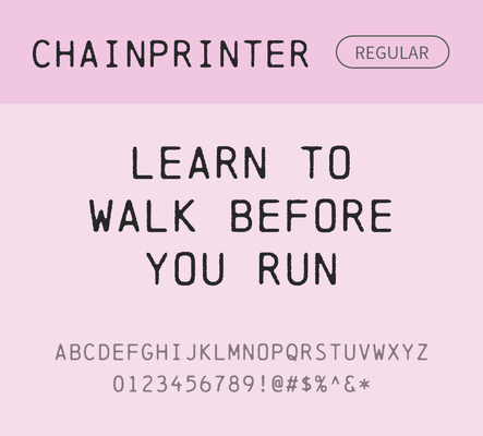 알파벳 영어 폰트 사람없음 OTF 레귤러체 낱개폰트 설치폰트 디자인서체 영문폰트 Typodermic_서체 타자체 chainprinter_서체 문자 파일형식