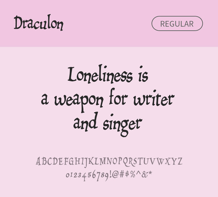 알파벳 영어 폰트 사람없음 필기체 OTF 레귤러체 낱개폰트 설치폰트 디자인서체 영문폰트 Typodermic_서체 만화체 draculon_서체 문자 파일형식