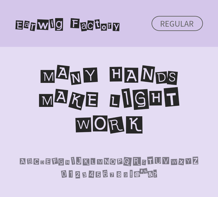 알파벳 영어 폰트 사람없음 OTF 레귤러체 낱개폰트 설치폰트 디자인서체 영문폰트 Typodermic_서체 earwigfactory_서체 문자 파일형식