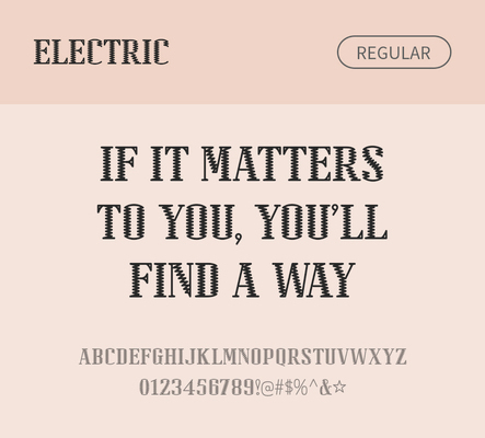 알파벳 영어 폰트 사람없음 OTF 레귤러체 낱개폰트 설치폰트 디자인서체 영문폰트 Typodermic_서체 electric_서체 문자 파일형식