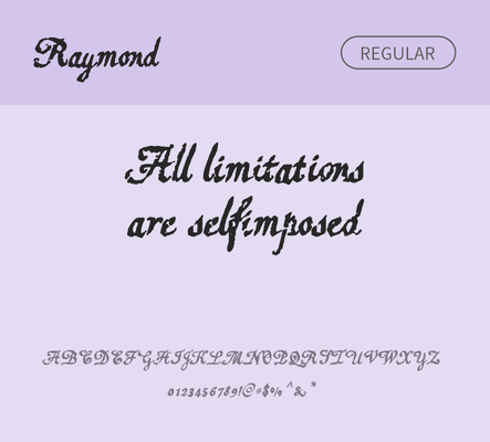 알파벳 영어 폰트 사람없음 필기체 OTF 레귤러체 낱개폰트 설치폰트 디자인서체 영문폰트 Typodermic_서체 raymond_서체 문자 파일형식