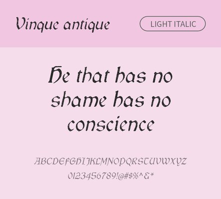 알파벳 영어 폰트 사람없음 OTF 라이트체 낱개폰트 설치폰트 디자인서체 영문폰트 Typodermic_서체 이탤릭체 vinque_서체 vinqueantique_서체 문자 파일형식