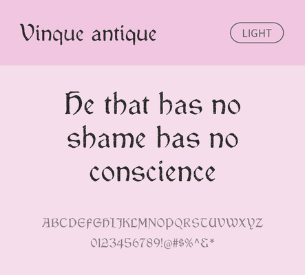 알파벳 영어 폰트 사람없음 OTF 라이트체 낱개폰트 설치폰트 디자인서체 영문폰트 Typodermic_서체 vinque_서체 vinqueantique_서체 문자 파일형식