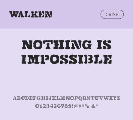 알파벳 영어 폰트 사람없음 OTF 낱개폰트 설치폰트 디자인서체 영문폰트 Typodermic_서체 슬랩세리프체 walken_서체 walkencrisp_서체 문자 파일형식