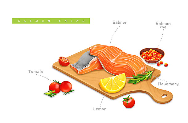 PSD 일러스트 식재료 방울토마토 사람없음 신선 레몬 종지 연어 로즈메리 건강식 나무도마 연어알 저칼로리식단 국내일러스트 그릇 음식 토마토 과일 도마 어류 목재 알 허브 식단 저칼로리 파일형식