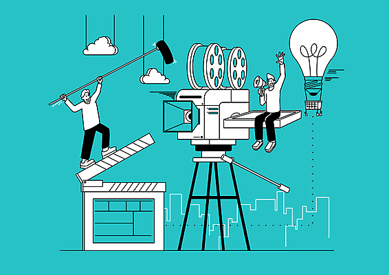 전신 PSD 구름 남자 대학생 음향기기 일러스트 전구 아이디어 창조 서기 들기 앉기 성인 두명 확성기 열기구 클래퍼보드 영화 영사기 영화촬영 공모전 민트색 영화제작 음향소품 성인남자만 국내일러스트 자연요소 학생 컬러 컨셉 항공교통 모션 문화예술 사람 전자제품 촬영 오브젝트 남자만 성인만 파일형식